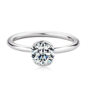 GRA Certificate 925 Silver Engagement Jewelry Real 1CT Moissanite 6.5mm D VVS1 Diamond Wedding Rings for Women