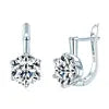 Fine Jewelry Stud Earrings 8mm 2.0ct Moissanite 925 Sterling Silver Six Claw Solitaire U Huggies VVS1 Moissanite Hoop Earrings