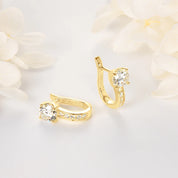 Best Selling Trendy 6.5mm 1CT Moissanite Earrings S925 Sterling Silver Fashion Women's U-shaped Hoop Earrings