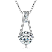 925 Sterling Silver Original Certified 8mm 2.0ct D Color VVS1 Moissanite Trapeze Pendant Station Necklaces