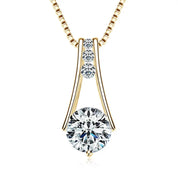 925 Sterling Silver Original Certified 8mm 2.0ct D Color VVS1 Moissanite Trapeze Pendant Station Necklaces