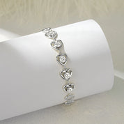 Luxury Romantic 925 Silver 4mm 0.30ct Moissanite Eternal Infinity Heart-Shaped Bracelet for Women Valentine's Day Gift