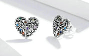 925 Sterling Silver Heart Stud Earrings