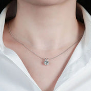 14K Gold Plated VVS Moissanite Pendant Necklace with Gra Certificate Six Claw Classic Six Sizes Available (5mm 6.5mm 8mm 9mm)
