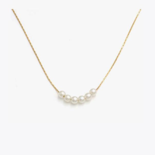 925 Sterling Silver Freshwater Round Pearl Charm Necklace