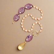 Amethyst Natural Pink Pearl Necklace