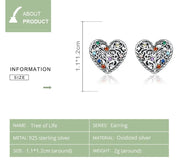 925 Sterling Silver Heart Stud Earrings