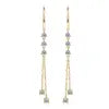 Women's Chain Earrings 925 Sterling Silver 1.00CTTW Round Moissanite Drop Earrings for Women