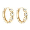 New Design 14K Yellow Gold Plated 925 Sterling Silver Circle Earrings Round Cut 2.2mm Moissanite Flower Hoop Earring