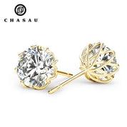 Flower Cluster 6.5mm 8mm 925 Sterling Silver Men Women Luxury Gifts Fine Jewelry D Color VVS1 Diamond Mossanite Stud Earrings