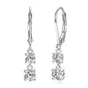 Fashion Sterling Silver 4.5mm 0.40ct 4mm 0.30ct Round Moissanite Leverback Earrings Women's Stud-Style Dangle Drop Earrings