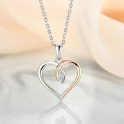 925 Sterling Silver Heart Pendant Necklace set