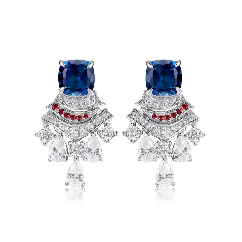 925 Sterling Silver Emerald Earrings