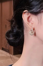 Pearl Heart Dangle Earrings