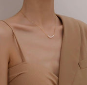 925 Sterling Silver Freshwater Round Pearl Charm Necklace
