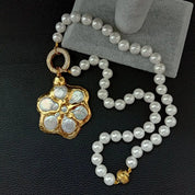 Natural Pearl Necklace with sea shell pendant