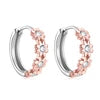 New Design 14K Yellow Gold Plated 925 Sterling Silver Circle Earrings Round Cut 2.2mm Moissanite Flower Hoop Earring