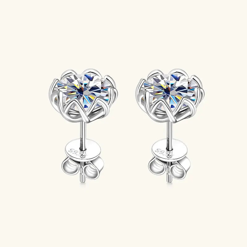 Flower Cluster 6.5mm 8mm 925 Sterling Silver Men Women Luxury Gifts Fine Jewelry D Color VVS1 Diamond Mossanite Stud Earrings