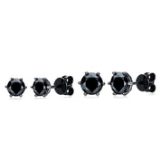 Wholesale Black 925 Sterling Silver Moissanite Earrings Classic Six Claw Stud Design Ladies and Men's Jewelry Christmas Gift