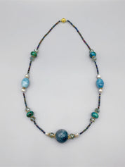 Blue Aquamarine & Azurite Necklace