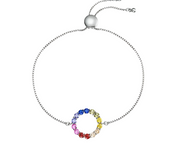 925 Silver Rainbow Crystal Colorful Bracelet