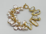 Natural Biwa Keshi Pearl Gold Bracelet