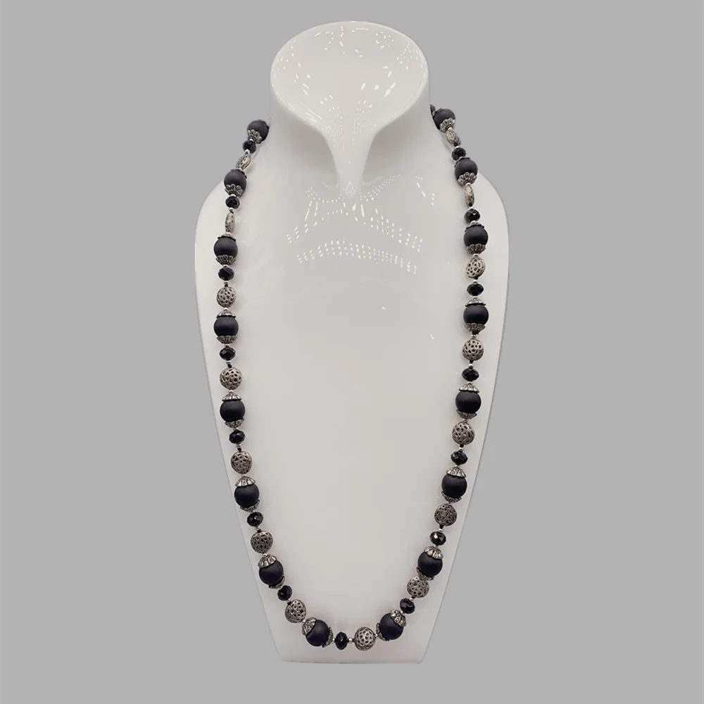 Matte Black Onyx Long Necklace
