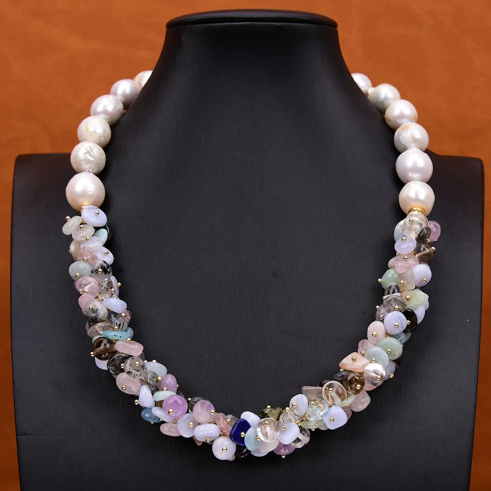 Mixed Gem Keshi Pearl Choker