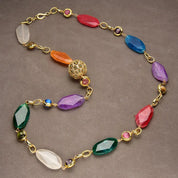 Multi-Color Gold Bead Necklace