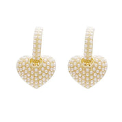 Pearl Heart Love Dangle Earrings