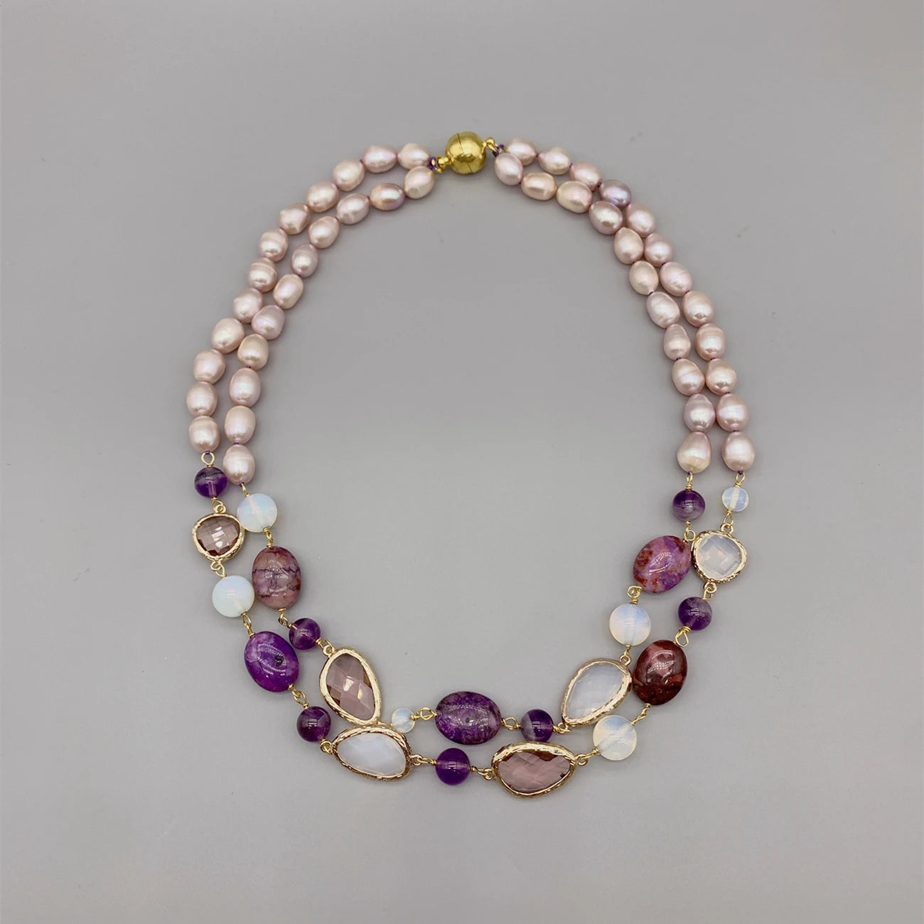 Purple Azurite & Amethyst Necklace