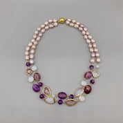 Purple Azurite & Amethyst Necklace