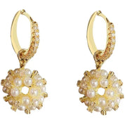 Rice Beads Fireworks Ball Drop Earrings