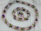 Rose Quartz gemstone necklace set