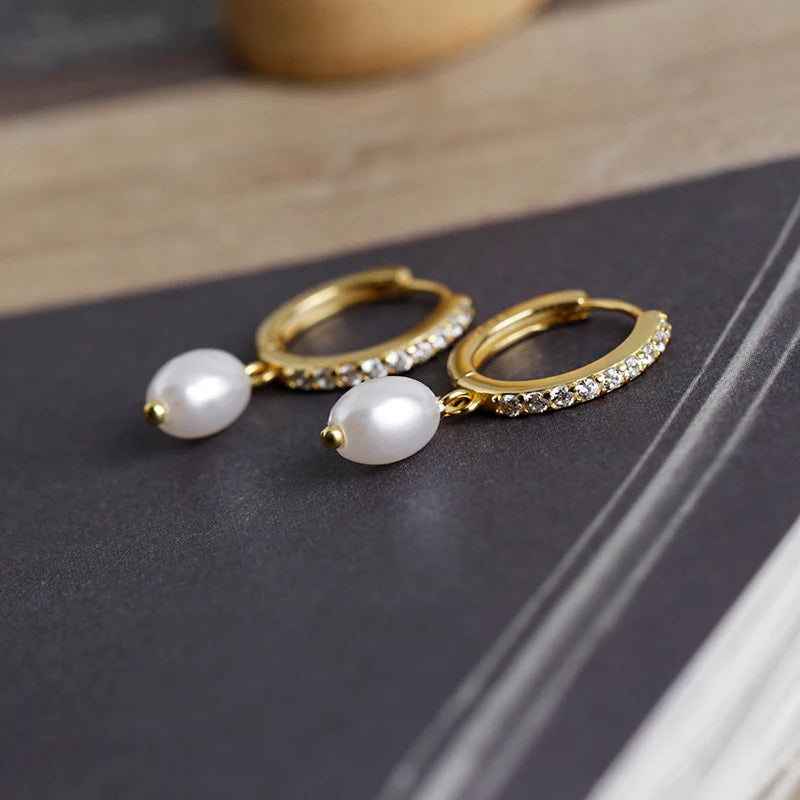 Pearl Pendant Drop Earrings