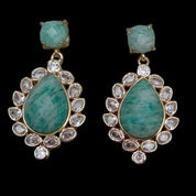 Natural Gemstone Teardrop Dangle Earrings