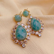 Natural Gemstone Teardrop Dangle Earrings