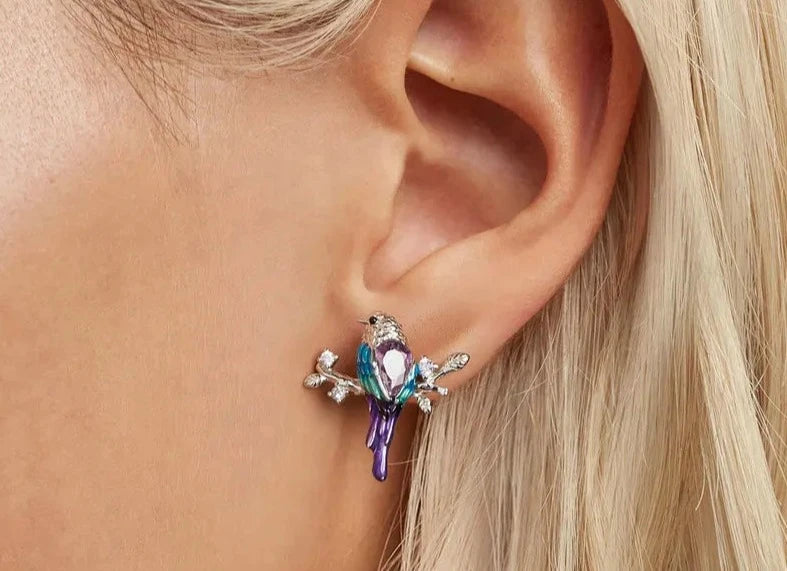 925 Sterling Silver Bird Earrings