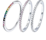 925 Sterling Silver Diamond Stackable Ring