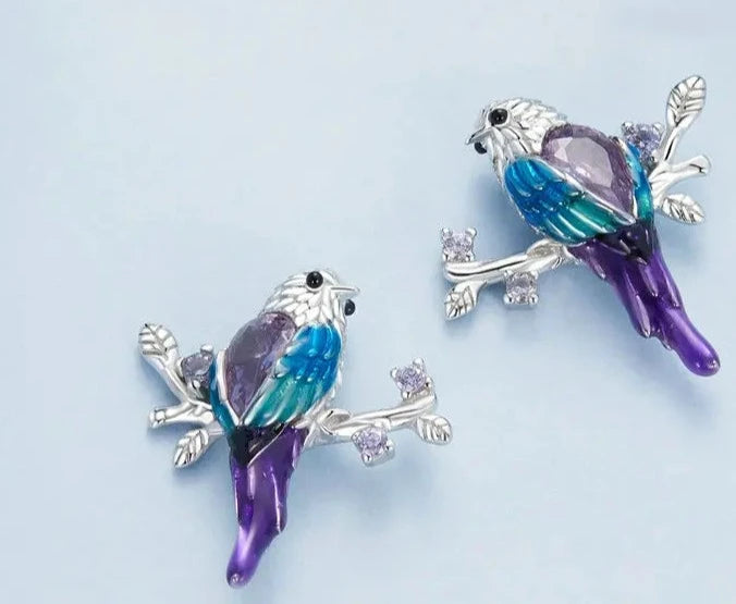 925 Sterling Silver Bird Earrings