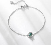 925 Silver Natural Moss Agate Bracelet