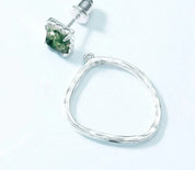 925 Silver Moss Agate Earrings
