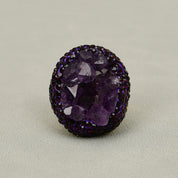 Natural Amethyst Druzy Gemstone Rings