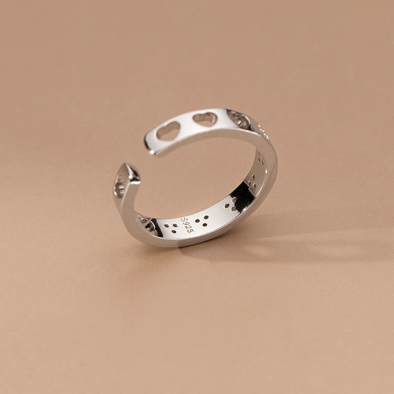 925 Sterling Silver Heart Finger Ring