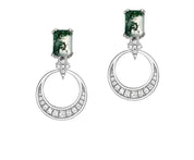 925 Silver Moss Agate Earrings