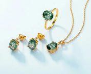 925 Sliver Green Moss Agate Necklace