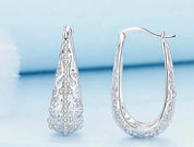925 Sterling Silver Vine Hollow Earrings
