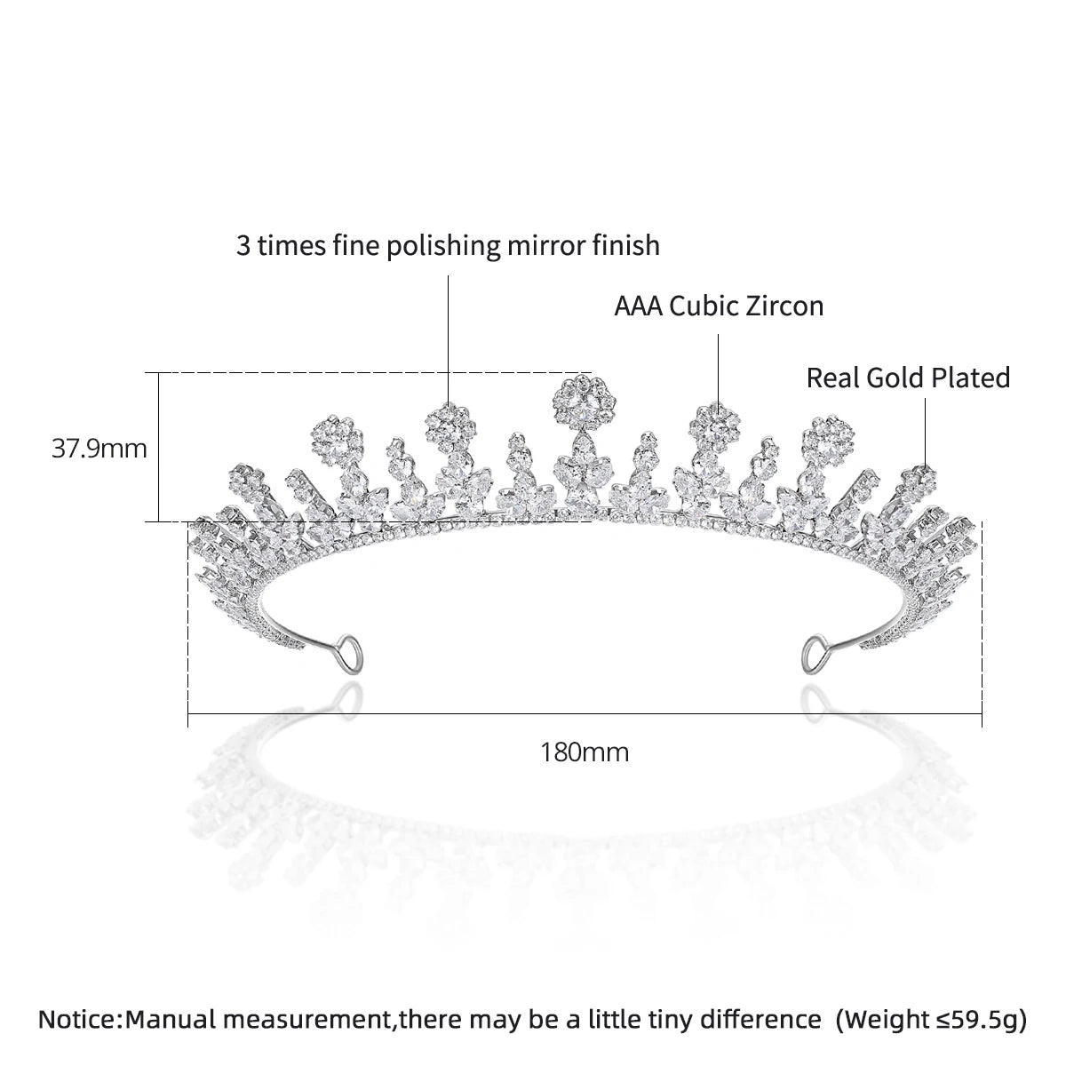 Unique Cubic Zirconia Hair Crown
