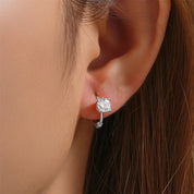 925 Silver Simple Zircon Hoop Earrings