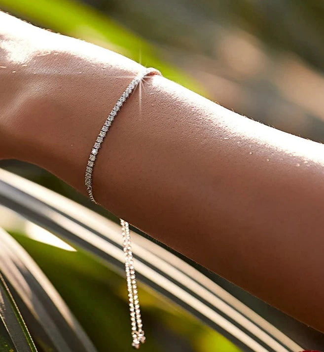 925 sterling silver 14K Gold plated CZ Classic Bracelet